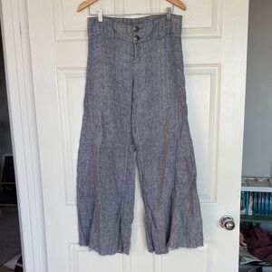 Free People Gray Wide Leg Jeans